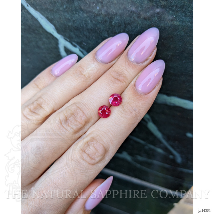 2.43 Ct.Tw. Pinkish Red Ruby Pair from Burma (Myanmar)