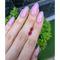 2.02 Ct.Tw.Total Carat Weight Ruby Pair from Burma (Myanmar) Life Style