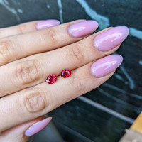 2.02 Ct.Tw.Total Carat Weight Ruby Pair from Burma (Myanmar) Life Style