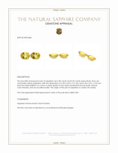 0.97&nbsp;Ct.Tw.Total Carat Weight Yellow Sapphire Pair from Ceylon (Sri Lanka) Appraisal