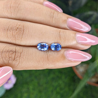 2.18 Ct.Tw.Total Carat Weight Blue Sapphire Pair from Ceylon (Sri Lanka) Life Style