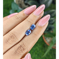 2.18&nbsp;Ct.Tw.Total Carat Weight Blue Sapphire Pair from Ceylon (Sri Lanka) Life Style