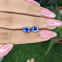 2.10&nbsp;Ct.Tw.Total Carat Weight Blue Sapphire Pair from Ceylon (Sri Lanka) Life Style