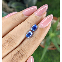 2.10 Ct.Tw.Total Carat Weight Blue Sapphire Pair from Ceylon (Sri Lanka) Life Style
