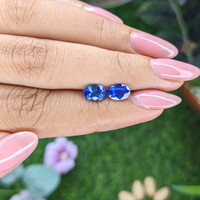 1.88&nbsp;Ct.Tw.Total Carat Weight Blue Sapphire Pair from Madagascar Life Style