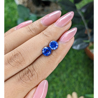 2.69&nbsp;Ct.Tw.Total Carat Weight Blue Sapphire Pair from Ceylon (Sri Lanka) Life Style