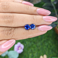 1.94 Ct.Tw.Total Carat Weight Blue Sapphire Pair from Ceylon (Sri Lanka) Life Style