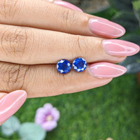 1.98&nbsp;Ct.Tw.Total Carat Weight Blue Sapphire Pair from Ceylon (Sri Lanka) Life Style