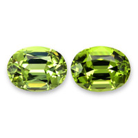 3.06&nbsp;Ct.Tw.Total Carat Weight Yellowish Green Peridot Pair from Burma (Myanmar) Video