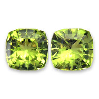 2.70&nbsp;Ct.Tw.Total Carat Weight Yellowish Green Peridot Pair from Burma (Myanmar) Video