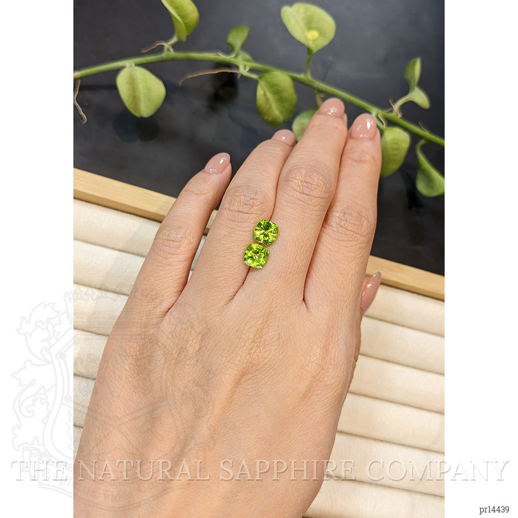 2.70 Ct.Tw. Yellowish Green Peridot Pair from Burma (Myanmar)