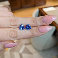 4.38 Ct.Tw.Total Carat Weight Violetish Blue Tanzanite Pair from Tanzania Life Style
