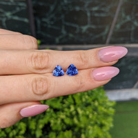 4.38 Ct.Tw.Total Carat Weight Violetish Blue Tanzanite Pair from Tanzania Life Style