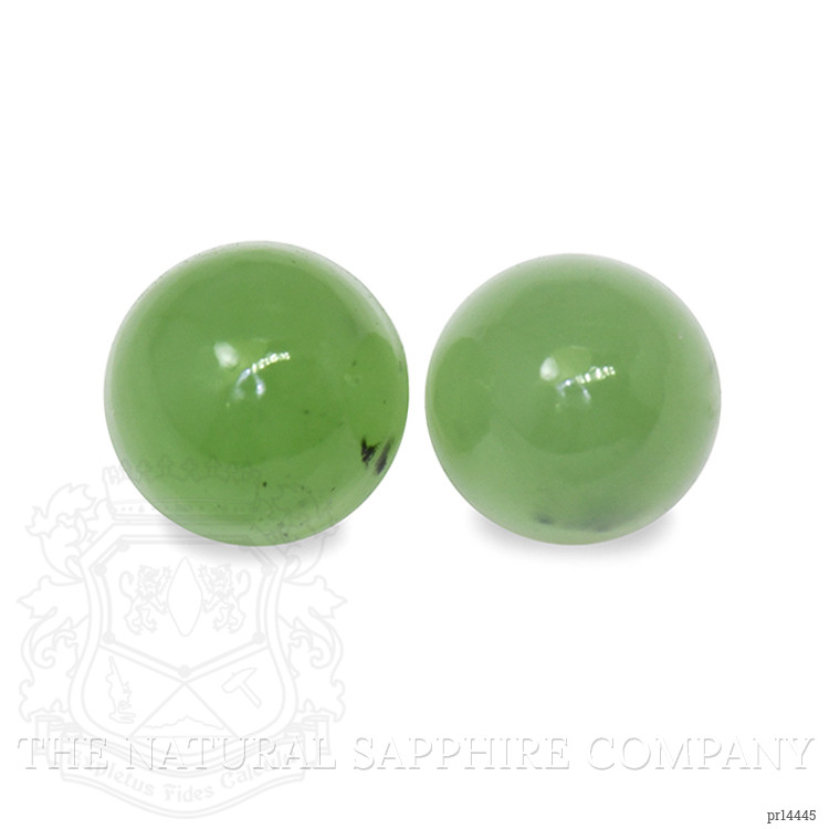 2.67 Ct.Tw. Yellowish Green Cabochon Jade Pair from Burma (Myanmar)
