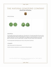 2.51 Ct.Tw.Total Carat Weight Yellowish Green Cabochon Jade Pair from Burma (Myanmar) Appraisal