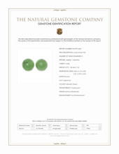 2.51 Ct.Tw.Total Carat Weight Yellowish Green Cabochon Jade Pair from Burma (Myanmar) Scan Report