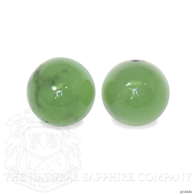 2.51 Ct.Tw. Yellowish Green Cabochon Jade Pair from Burma (Myanmar)
