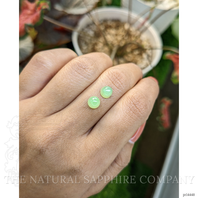 2.66 Ct.Tw. Green Cabochon Jade Pair from Burma (Myanmar)