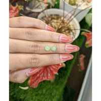 2.66&nbsp;Ct.Tw.Total Carat Weight Green Cabochon Jade Pair from Burma (Myanmar) Life Style