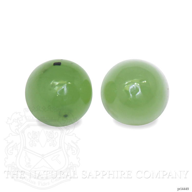 2.81 Ct.Tw. Green Cabochon Jade Pair from Burma (Myanmar)