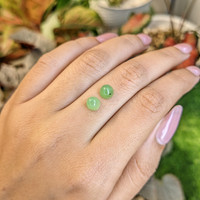 2.81&nbsp;Ct.Tw.Total Carat Weight Green Cabochon Jade Pair from Burma (Myanmar) Life Style