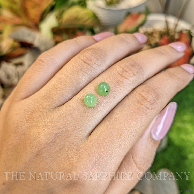 2.81 Ct.Tw. Green Cabochon Jade Pair from Burma (Myanmar)