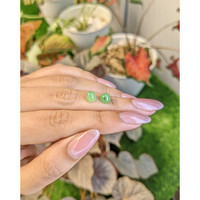 2.81&nbsp;Ct.Tw.Total Carat Weight Green Cabochon Jade Pair from Burma (Myanmar) Life Style