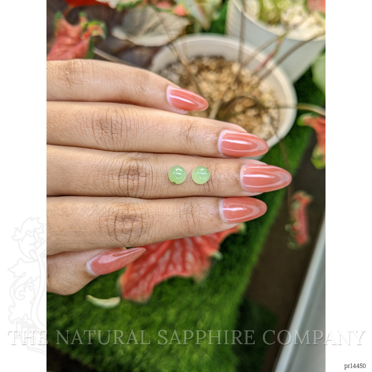 2.68 Ct.Tw. Green Cabochon Jade Pair from Burma (Myanmar)