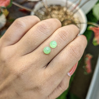 2.68&nbsp;Ct.Tw.Total Carat Weight Green Cabochon Jade Pair from Burma (Myanmar) Life Style