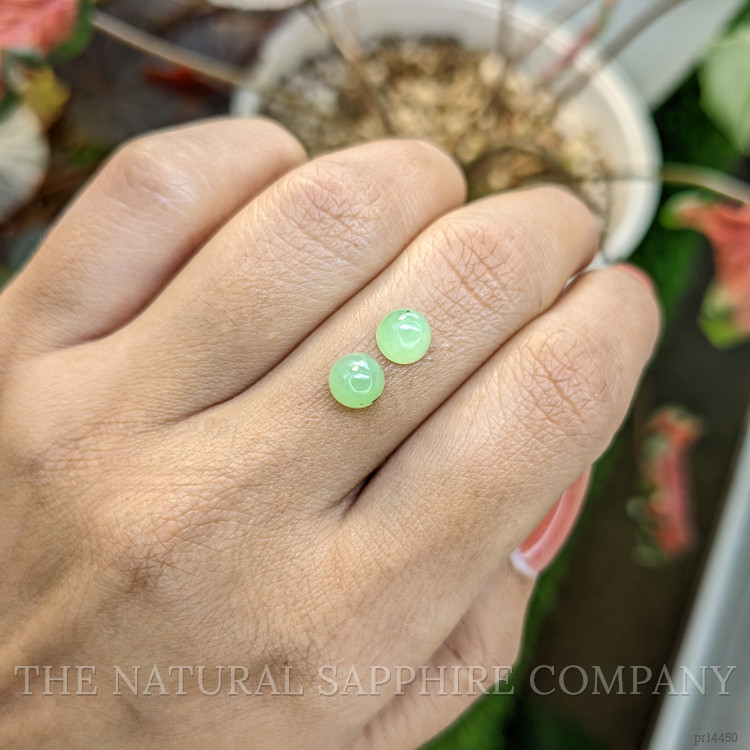 2.68 Ct.Tw. Green Cabochon Jade Pair from Burma (Myanmar)