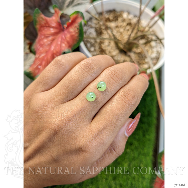 2.71 Ct.Tw. Green Cabochon Jade Pair from Burma (Myanmar)