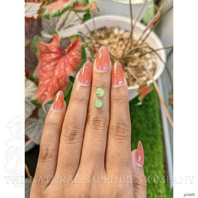 2.71 Ct.Tw. Green Cabochon Jade Pair from Burma (Myanmar)