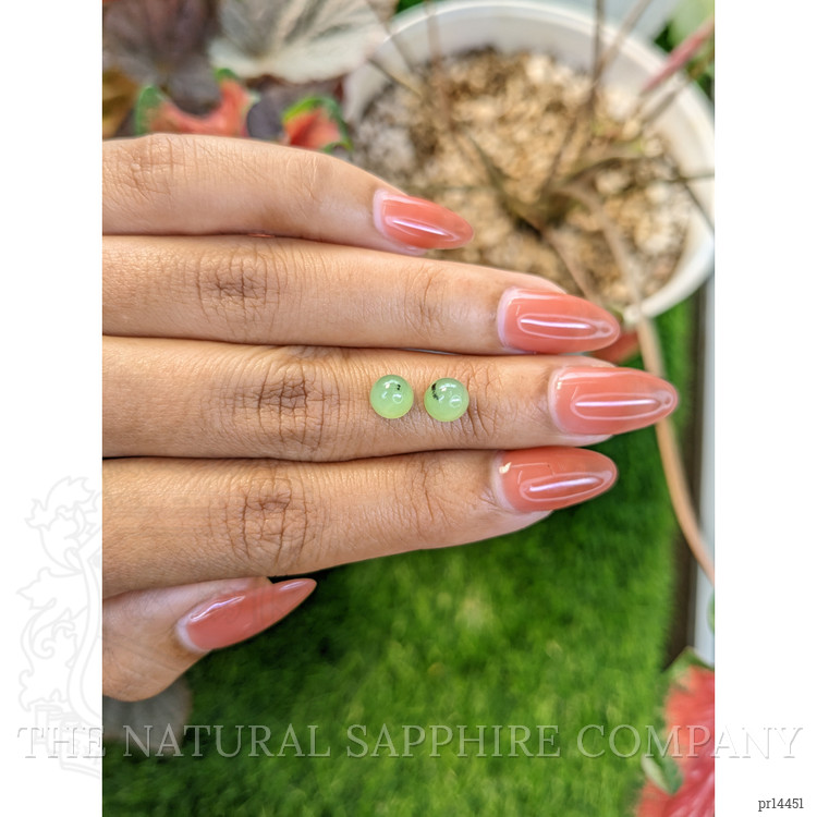 2.71 Ct.Tw. Green Cabochon Jade Pair from Burma (Myanmar)