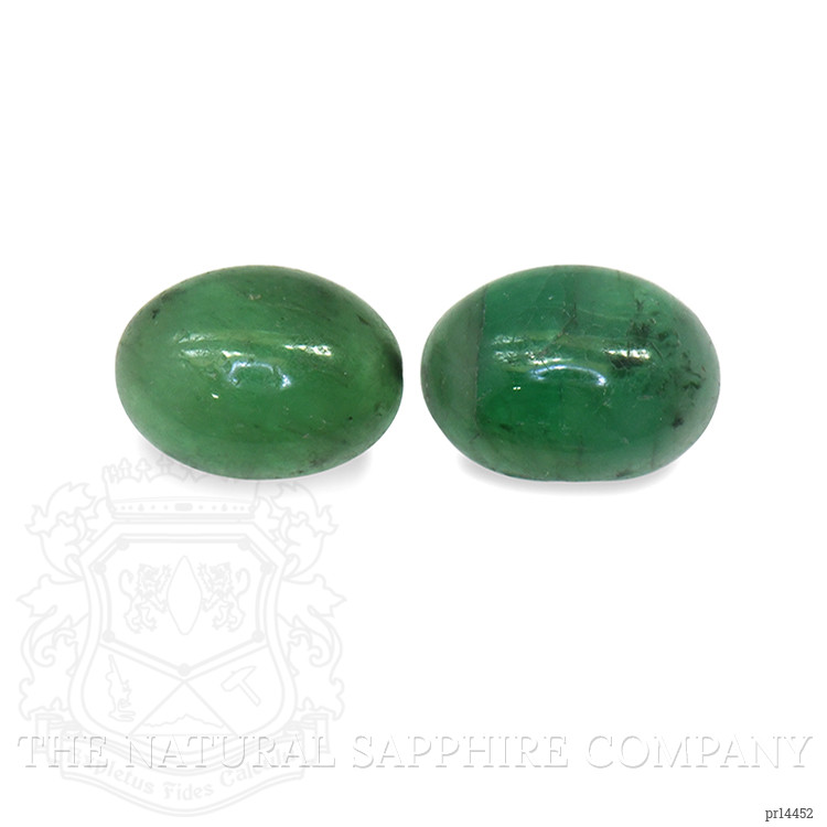 1.50 Ct.Tw. Green Cabochon Jade Pair from Burma (Myanmar)
