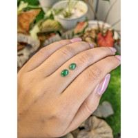 1.50&nbsp;Ct.Tw.Total Carat Weight Green Cabochon Jade Pair from Burma (Myanmar) Life Style