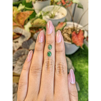 1.50&nbsp;Ct.Tw.Total Carat Weight Green Cabochon Jade Pair from Burma (Myanmar) Life Style