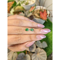 1.50&nbsp;Ct.Tw.Total Carat Weight Green Cabochon Jade Pair from Burma (Myanmar) Life Style