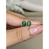1.50&nbsp;Ct.Tw.Total Carat Weight Green Cabochon Jade Pair from Burma (Myanmar) Life Style