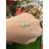 2.73&nbsp;Ct.Tw.Total Carat Weight Yellowish Green Cabochon Jade Pair from Burma (Myanmar) Life Style