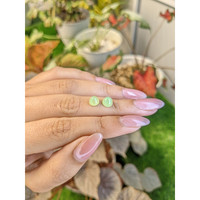 2.65&nbsp;Ct.Tw.Total Carat Weight Yellowish Green Cabochon Jade Pair from Burma (Myanmar) Life Style