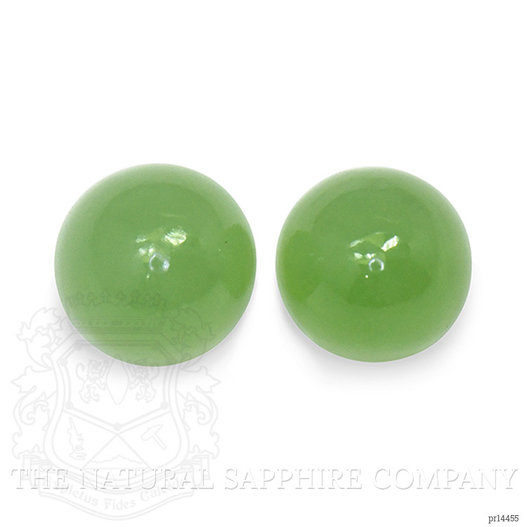 2.69 Ct.Tw. Green Cabochon Jade Pair from Burma (Myanmar)