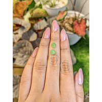 2.69&nbsp;Ct.Tw.Total Carat Weight Green Cabochon Jade Pair from Burma (Myanmar) Life Style