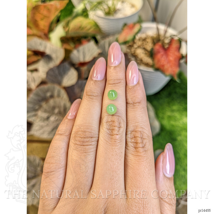 2.69 Ct.Tw. Green Cabochon Jade Pair from Burma (Myanmar)
