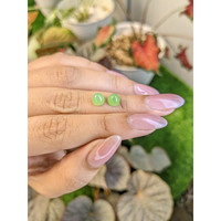 2.69&nbsp;Ct.Tw.Total Carat Weight Green Cabochon Jade Pair from Burma (Myanmar) Life Style