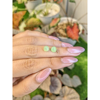 2.79&nbsp;Ct.Tw.Total Carat Weight Green Cabochon Jade Pair from Burma (Myanmar) Life Style