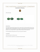 1.41 Ct.Tw.Total Carat Weight Green Cabochon Jade Pair from Burma (Myanmar) Appraisal