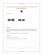 1.41 Ct.Tw.Total Carat Weight Green Cabochon Jade Pair from Burma (Myanmar) Appraisal