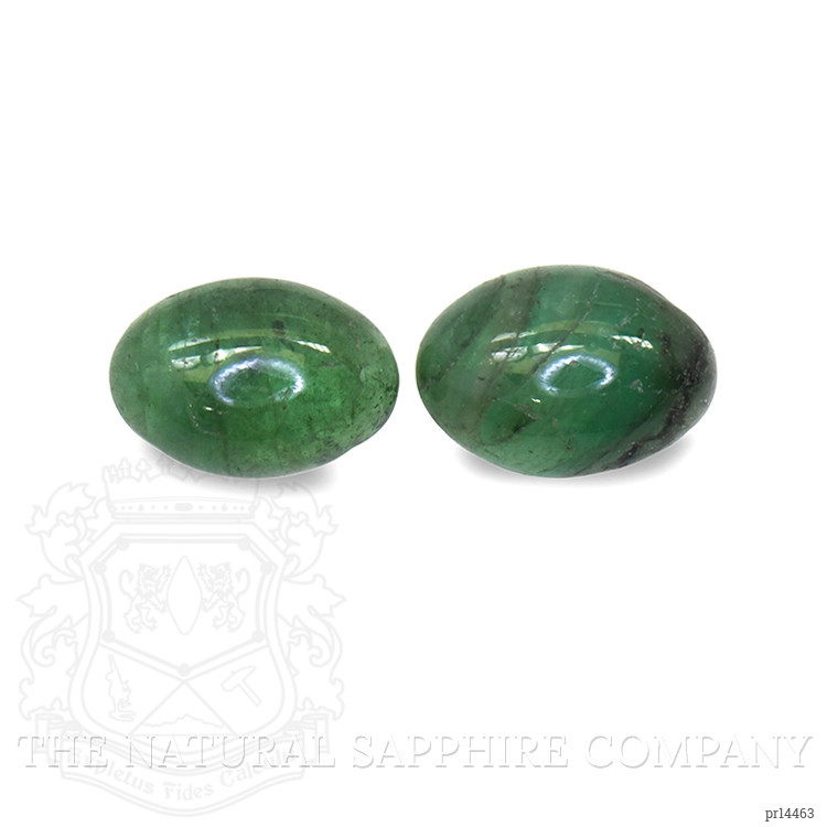 1.41 Ct.Tw. Green Cabochon Jade Pair from Burma (Myanmar)