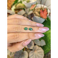 1.41&nbsp;Ct.Tw.Total Carat Weight Green Cabochon Jade Pair from Burma (Myanmar) Life Style