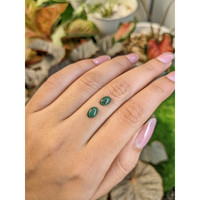 1.41&nbsp;Ct.Tw.Total Carat Weight Green Cabochon Jade Pair from Burma (Myanmar) Life Style